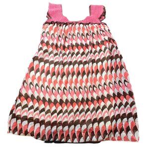 Vintage My Michelle Small Crochet Top Lined Chevron Dress Tie back Boho Y2K 90s